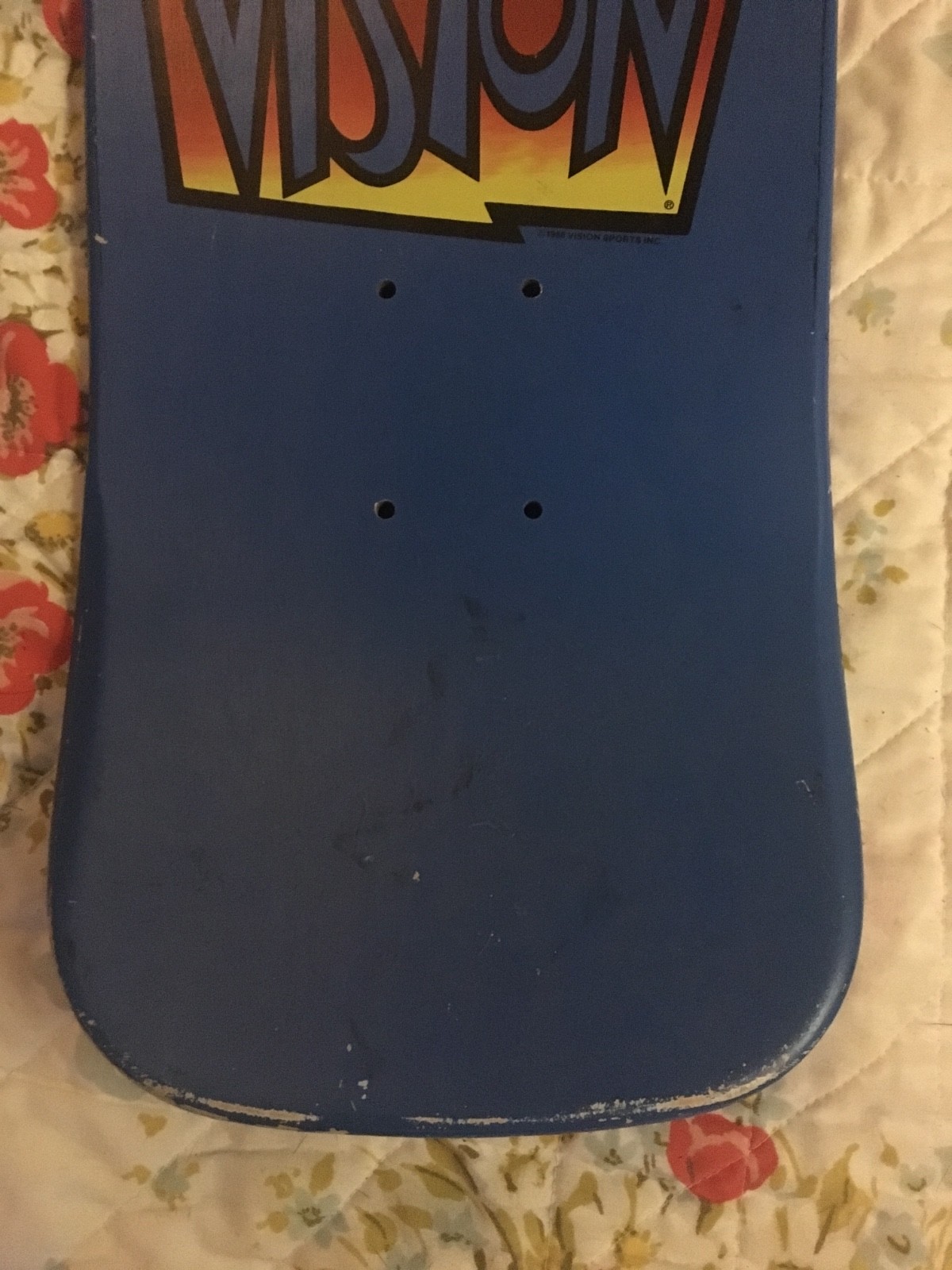 1988 Vision Gator original vintage skateboard deck blue yellow/green