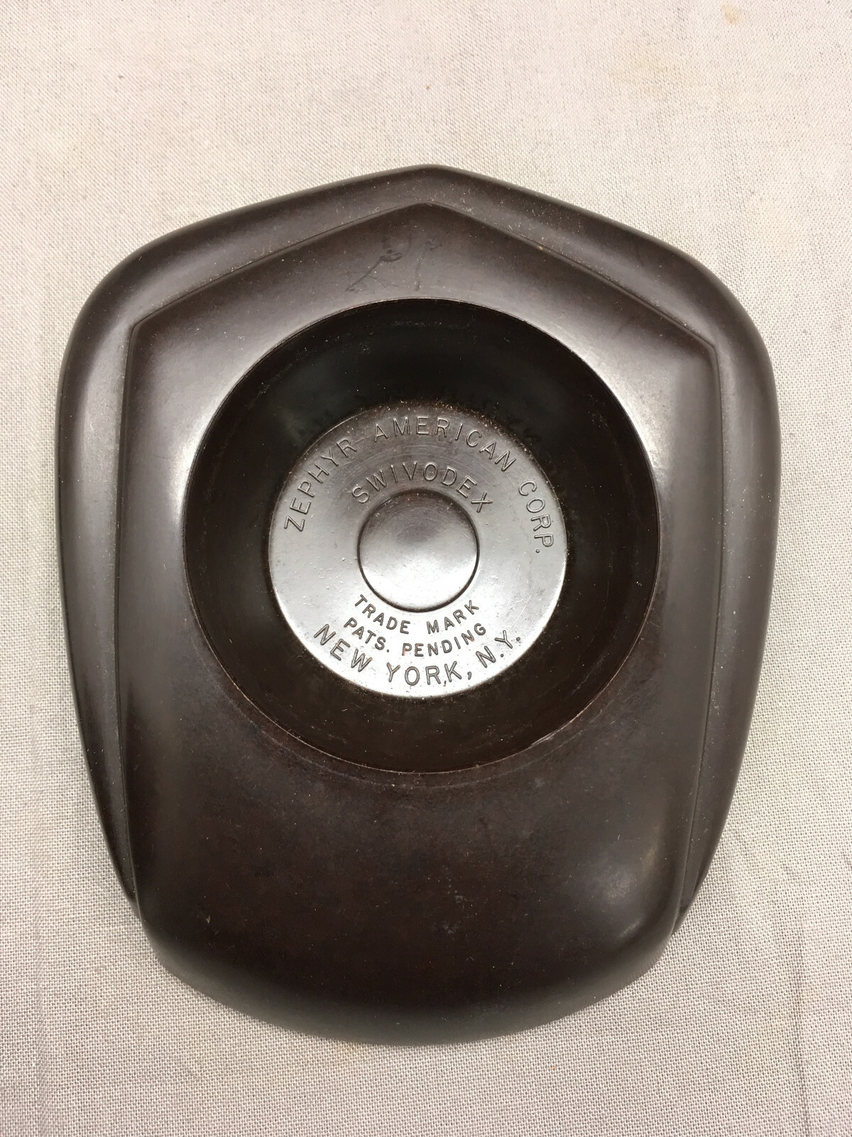 Vintage Zephyr American Corp Swivodex Ink Well Art Deco Bakelite Glass {DD465}