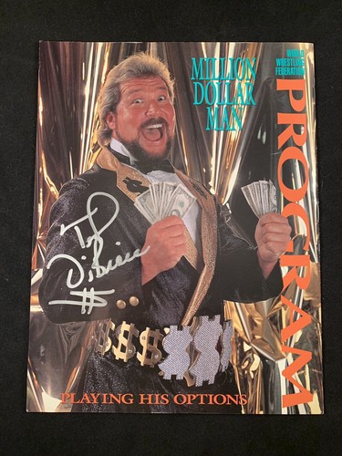 WWF WWE Program Volume 197 Autographed By Bret Hart + Ted DiBiase Million Dollar