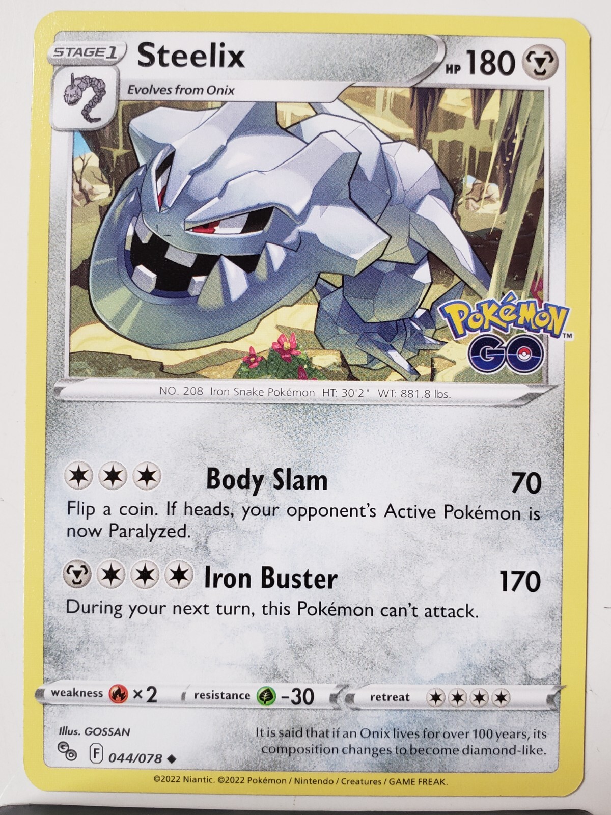 Steelix 044/078 NM / M - Pokemon Go TCG Pokemon Card - $2