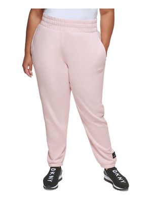 

DKNY SPORT Женские розовые брюки для бега с эластичной резинкой на талии и манжетами Plus, Розовый, DPPP2982