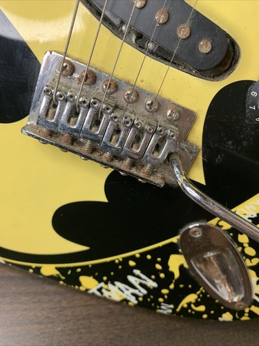 Rare Six Flags Batman Electric Guitar Black Yellow