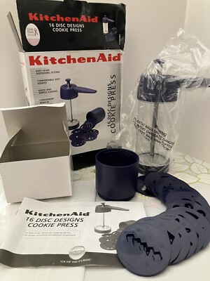 KitchenAid Cookie Press Professional Series 16 Disc Designs Easy Dispensing Blue