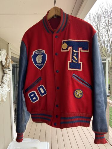 Vintage 1980 High School Letterman Jacket with Medals Size Vintage 1980 High School Letterman Jacket with Medals Size