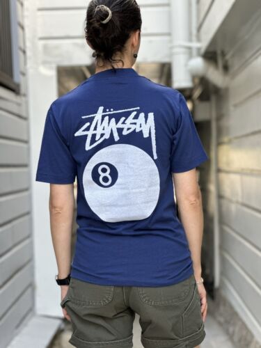 Vintage Stussy 8 Ball Bootleg Tee Shirt Single Stitch Blue Vintage Stussy 8 Ball Bootleg Tee Shirt Single Stitch Blue