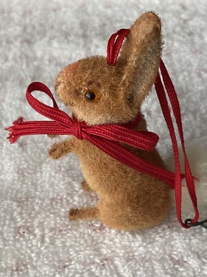 Vintage Kunstlerschutz Wagner Handwork Flocked Brown Rabbit West Germany