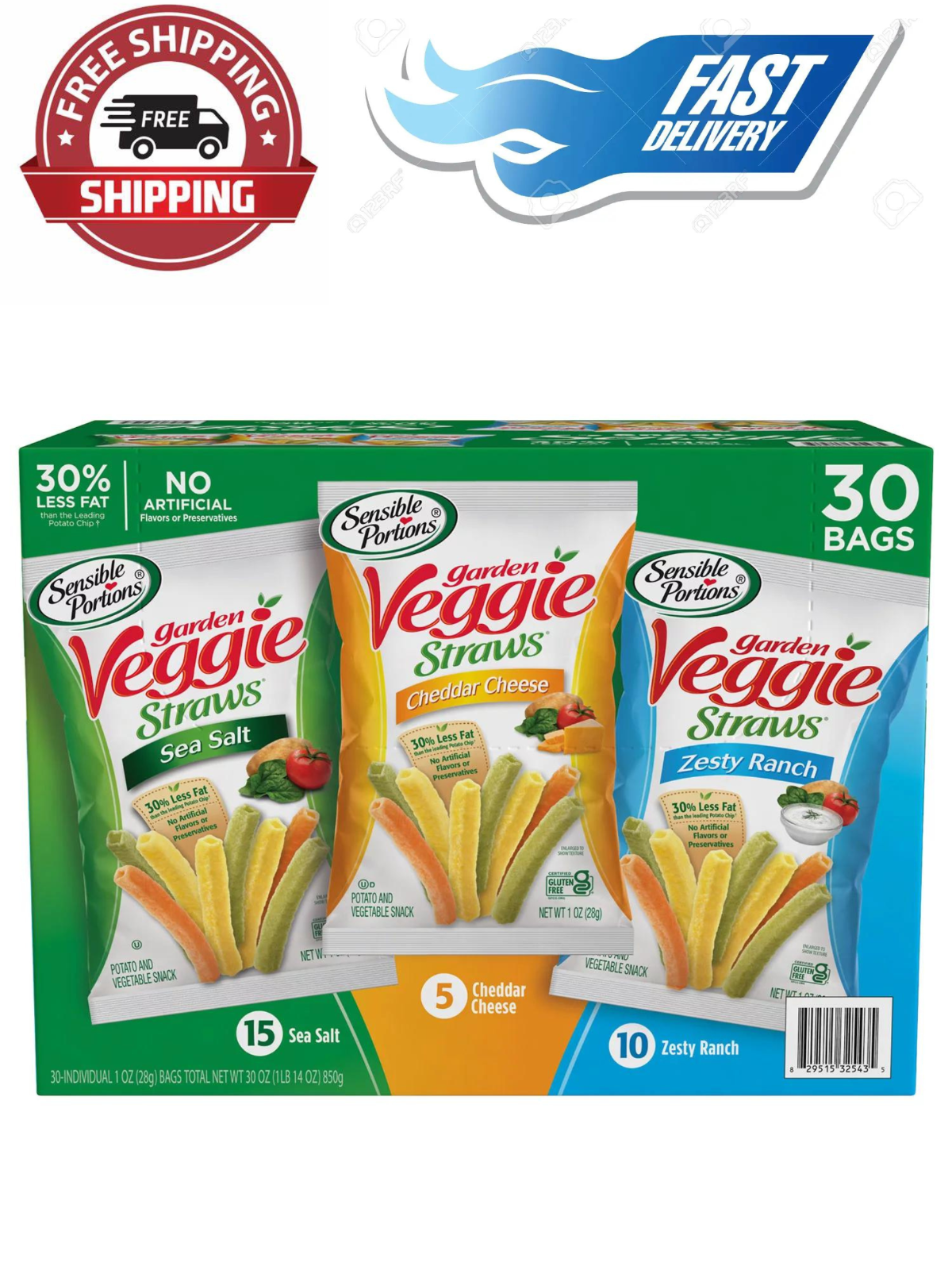 Sensible Portions Garden Veggie Straw Variety Pack (30 pk.)