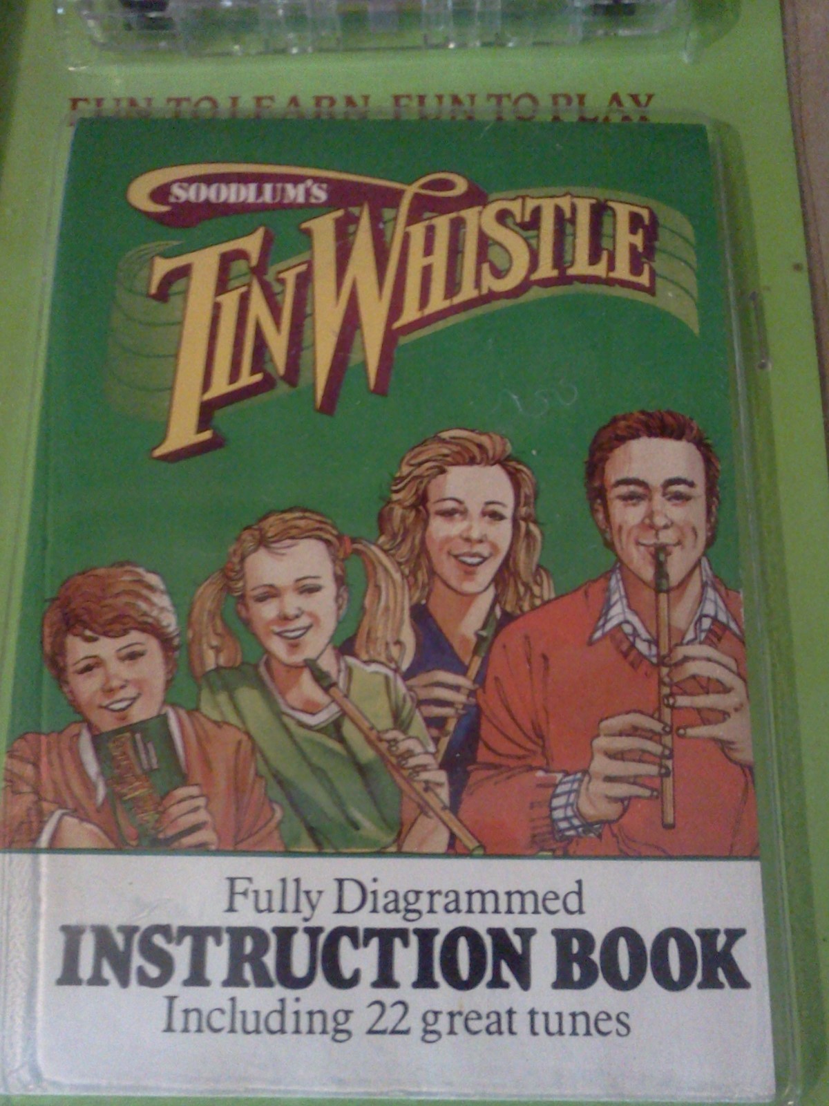 Soodlum's Tin Whistle Pack Mellow D Cassette Tape with Fully Diagrammed Book