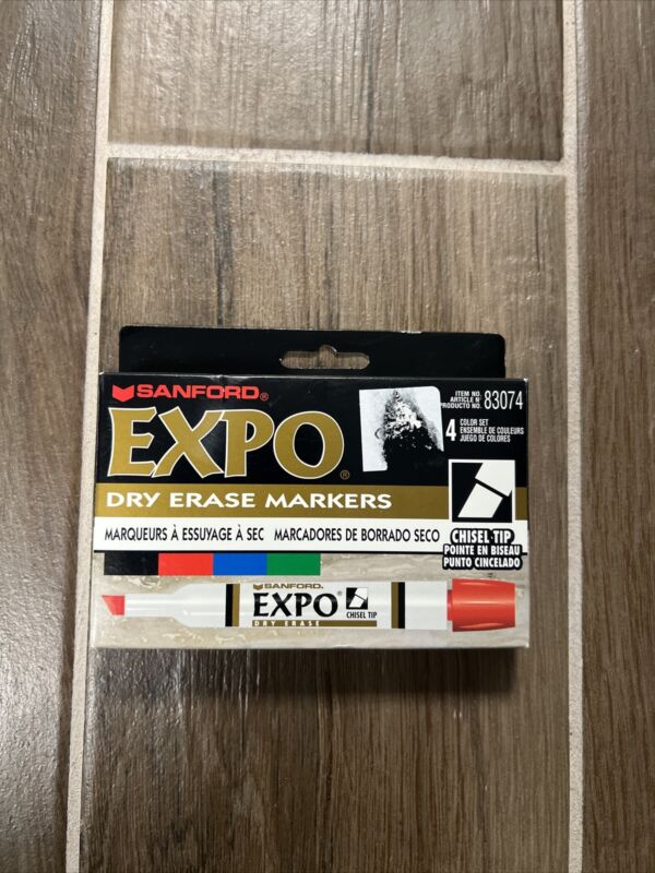 NIB Vintage Sanford Expo Dry Erase Markers Box Of 4 Item No. 83074 Tested NEW