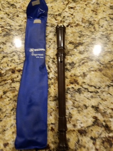SUZUKI Vintage Soprano Recorder Flute SRE-500 Brown recorder music intstrument