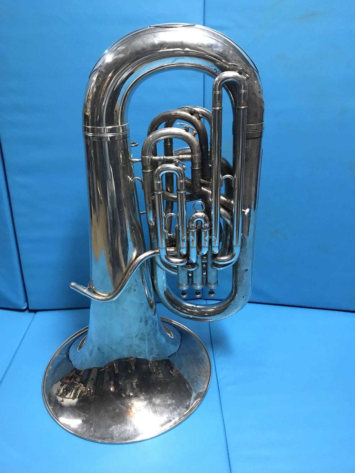 Silver Besson Sovereign EEb Tuba 4-valve Compensating
