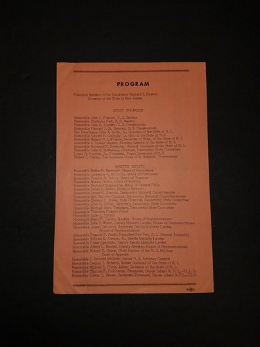 1962 Annual Democratic State Outing Program Warwick Rhode Island Young Democrats