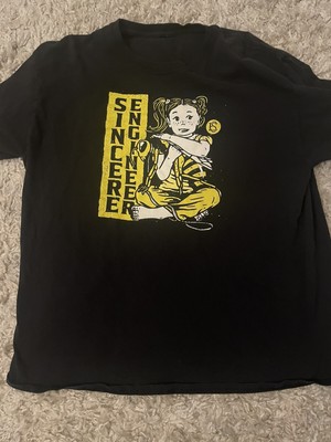 SINCERE ENGINEER Large Band TShirt Indie Rock Black Tee Shirt Bee Wasp Grills