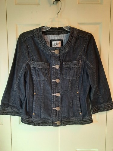 Live A Little Women's Denim Jacket with Stretch - Size Small - Crop - 3/4 Sleeve