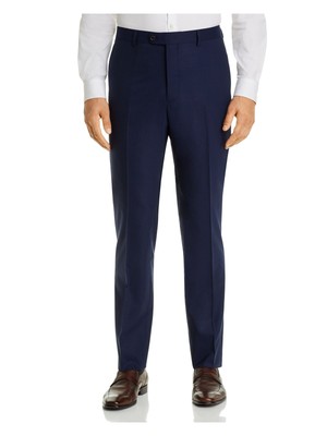 

John Varvatos Mens Navy Flat Front, шерстяной костюм с раздельными брюками