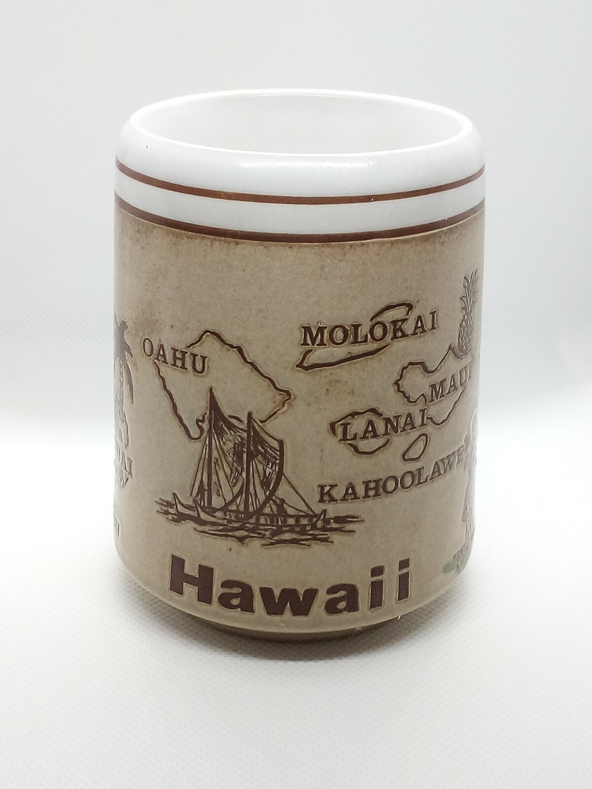 Vintage Map of HAWAII Embossed 10oz. Coffee Mug Cup