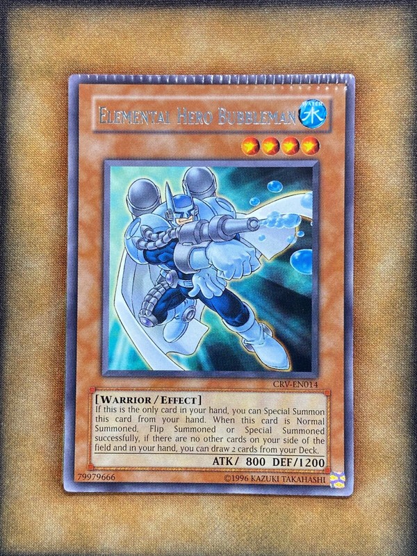 Yugioh Elemental Hero Bubbleman CRV-EN014 Rare CRIMPED | eBay