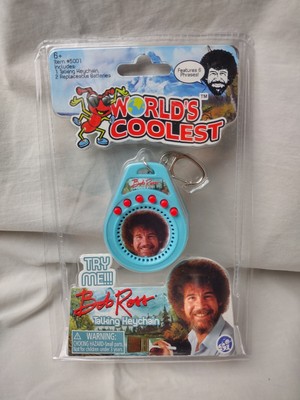 Bob Ross Talking Keychain 6 Phrases World's Coolest Artist Painter Happy Crazy