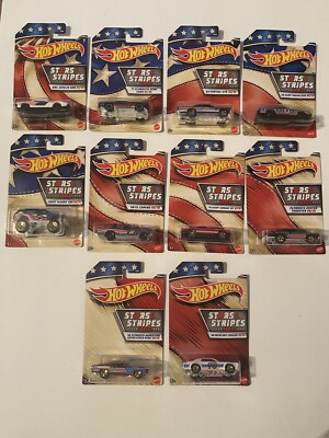 Hot Wheels Stars & Stripes Complete Set of 10 