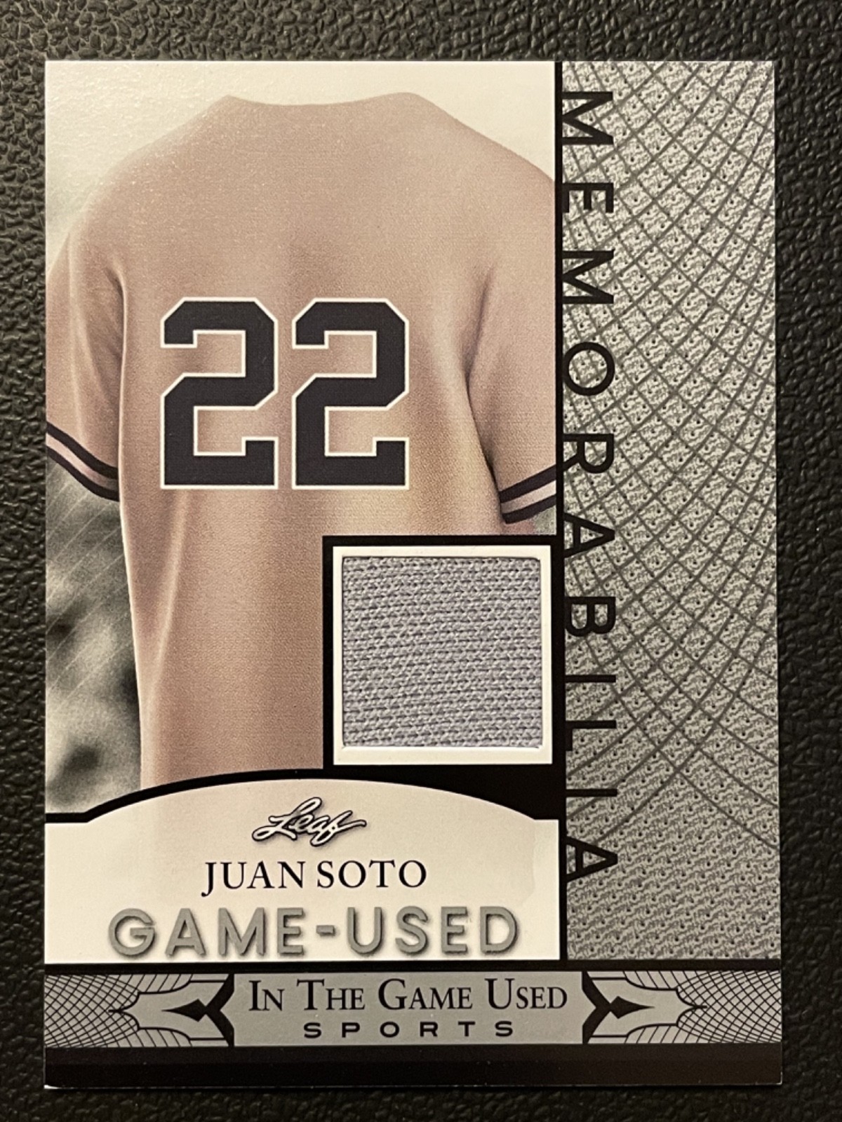 2024 Leaf In The Game Used Memorabilia Silver Juan Soto Jersey