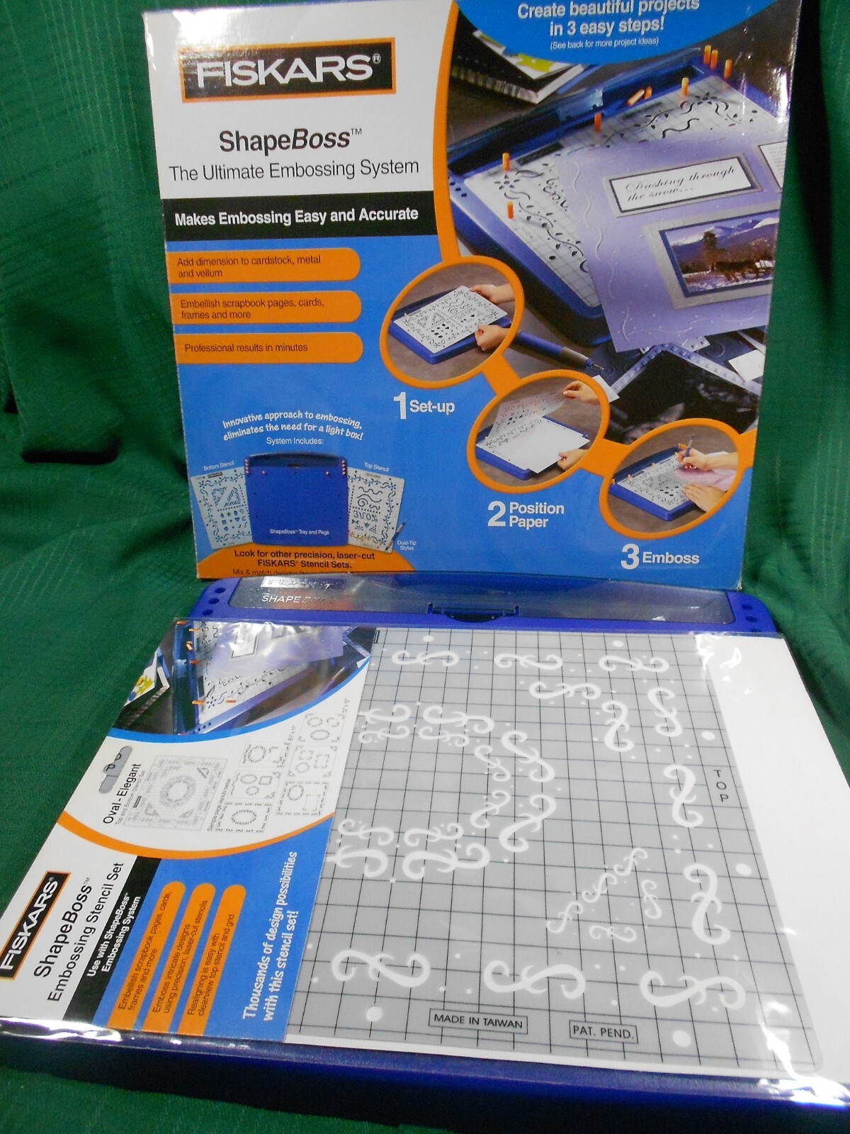 Fiskars Shape Boss Embossing System and Oval Elegant Stencil