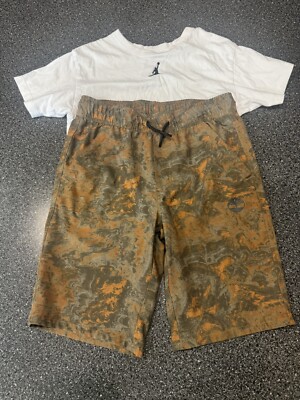 Boys Size Medium Jordan Tshirt And Timberland Shorts