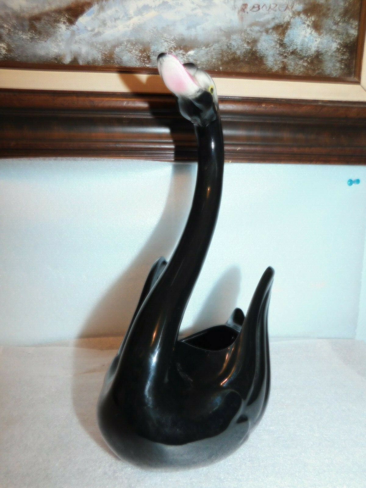 Luster Porcelain Black Swan., Made in United States