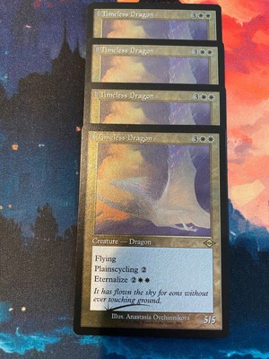 MTG Modern Horizons 2 Timeless Dragon Retro Frame Foil Etched x 4