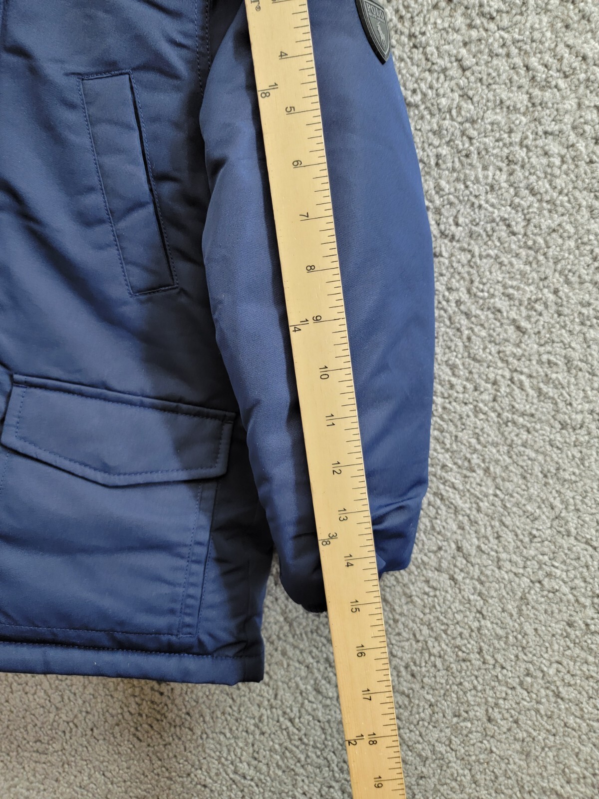 Polo Ralph Lauren Artificial-fur-Trim Down Parka Jacket Boys 5 Newport Navy Snap - Picture 5 of 18