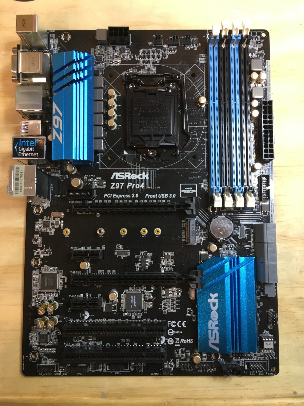 Asrock Z97 Pro4 M.2 Sata LGA 1150 ATX Motherboard - Used 2 Working Ram Slots