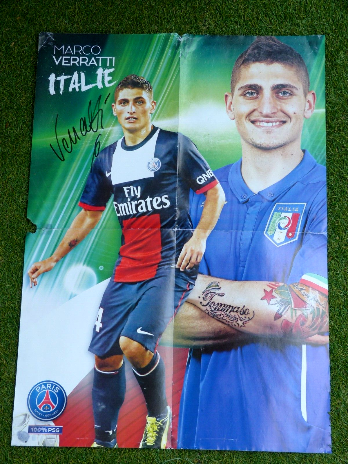 T-shirt PSG Officiel Marco Verratti - Taille Enfant Garçon - 100% Coton - Collection Paris Saint Germain - 6