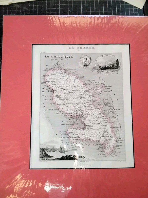 Carte Ancienne Migeon EncadrÃ©E De La Martinique