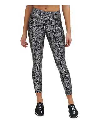 

DKNY SPORT Женские серебристые леггинсы для активного отдыха длиной 7/8 с высокой талией, Серебряный, DP1P2789