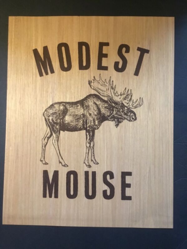 GLACIAL PACE MODEST MOUSE RARE WOODEN POSTER OF A MOOSE