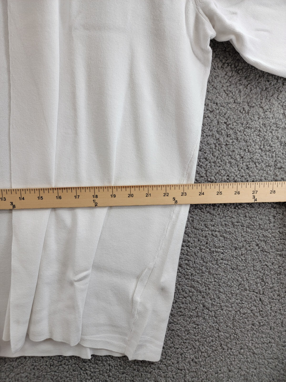 Kasper Open-Front Long-Sleeve Sweater Women's XL White Solid Collarless Pull On - Picture 7 of 16