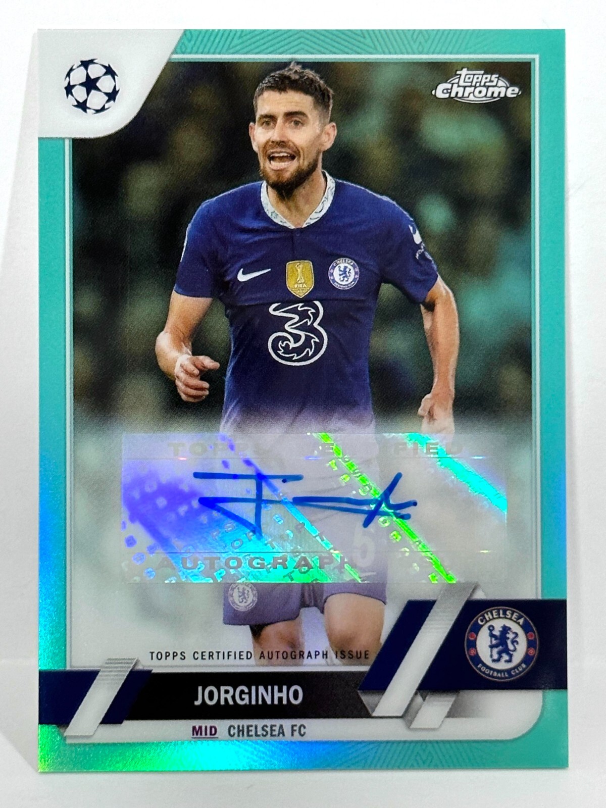 2022-23 Topps Chrome UCL Chelsea Arsenal Jorginho Autograph