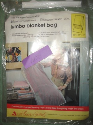 (1598) White w/ Red trim Garment Storage Travel Bag Plastic and blanket bag too