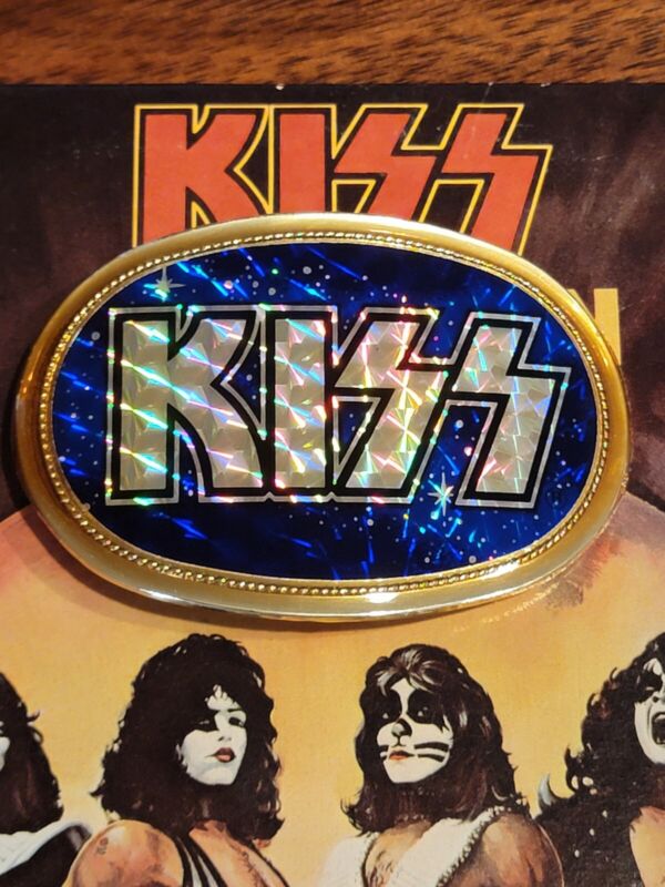 KISS Vintage Prism Belt Buckle  Blue Galaxy  Pacifica 1977  PEGASUS.  RARE! NM