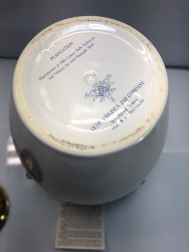 DELFT POLYCHROME Old Virginia Jar Co Broga    Jar With Lid 9”