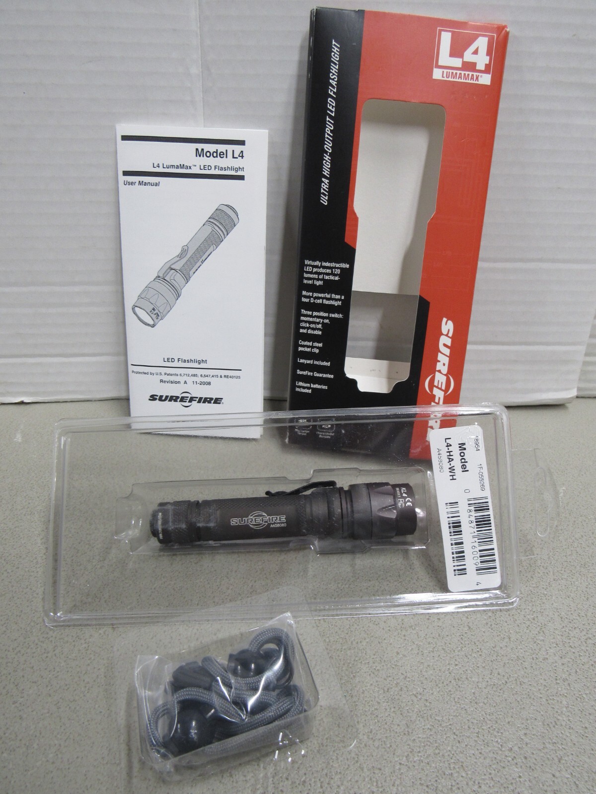 ライト・ランタン SUREFIRE L4 Surefire L4 Lumamax LED Flashlight w/ Lanyard NOS L4-HA-WH