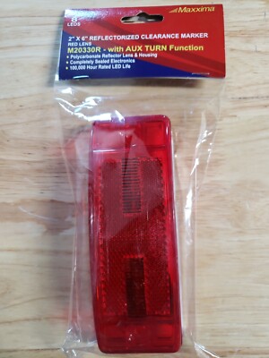 2 x 6 Maxxima Red 8 LED Combination Aux Brake Tail Marker Light Truck Trailer
