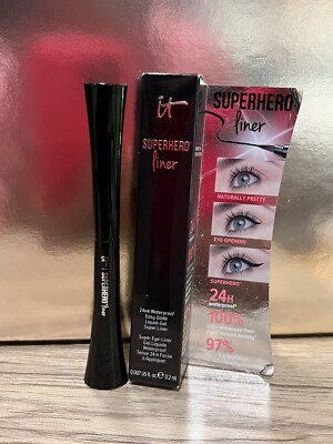 it Cosmetics SUPERHERO Liner Waterproof, Easy Glide, Liquid Liner (SUPER BLACK)