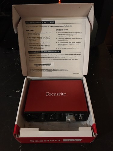 Focusrite Scarlett Solo 2nd Gen USB Audio Interface used