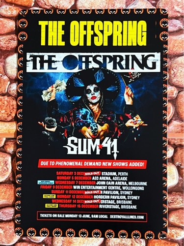 SUM41 リトグラフ　ポスター Sum 41 2002 Sum Like It Loud Tour Poster Flawless New Old