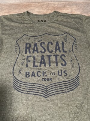 Rascal Flatts Back To US Tour Concert 2018 Graphic T-Shirt Green Size Medium