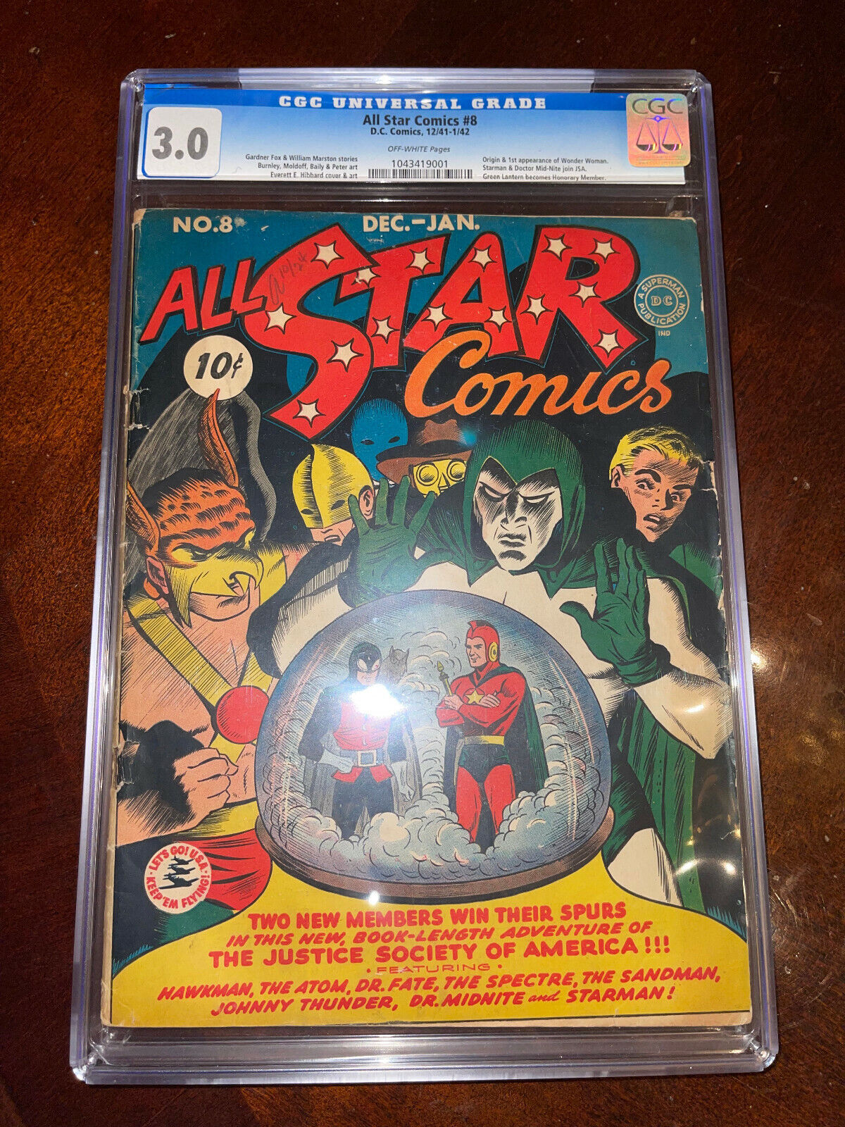 All Star Comics #8 CGC 3.0 DC 1941 1st Wonder Women! Grail All Star Comics #8 CGC 3.0 DC 1941 1st Wonder Women! Grail