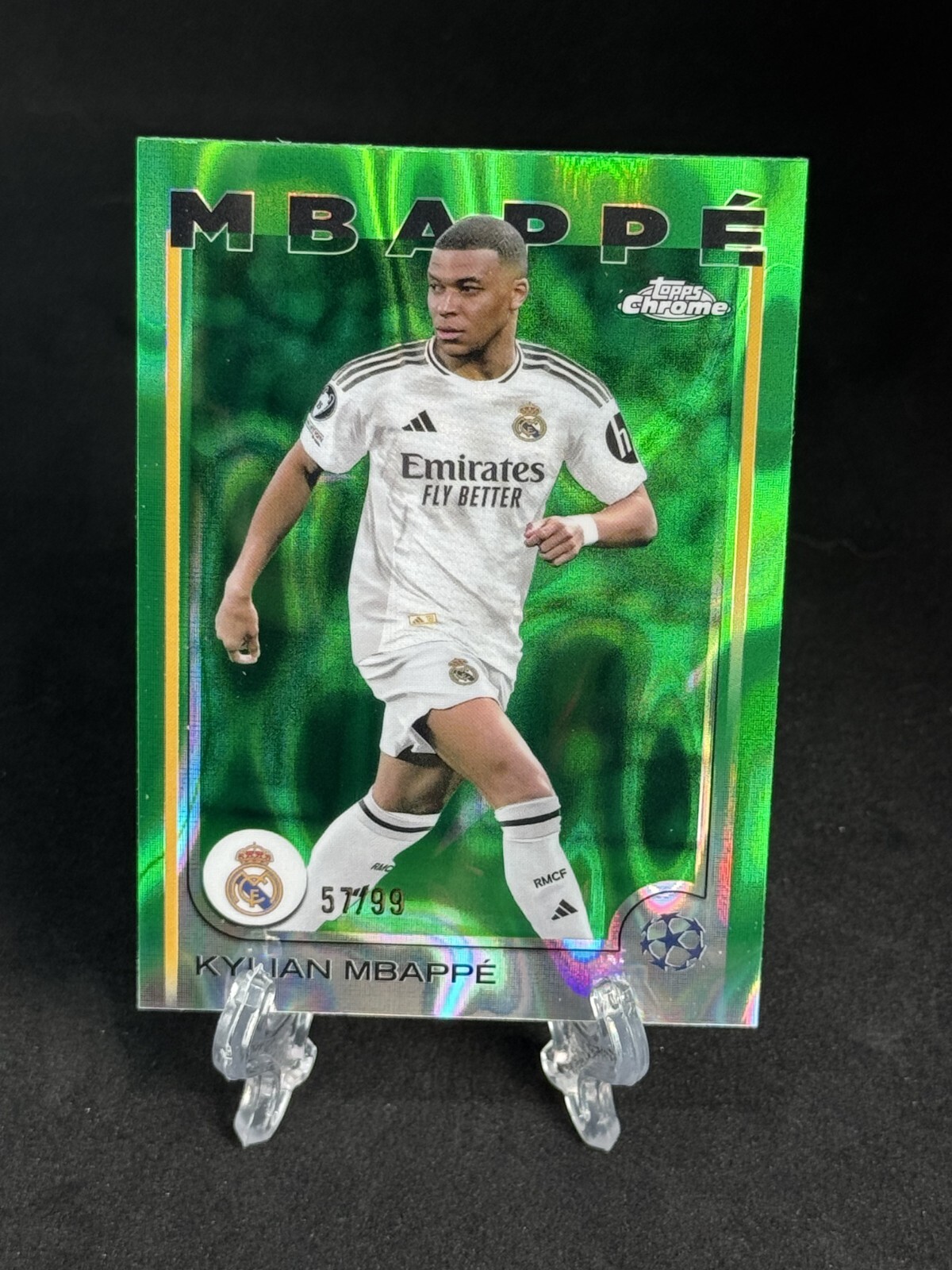 2024-25 Topps Chrome UEFA UCC Kylian Mbappe Green Lava /99