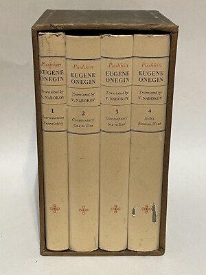 Eugene Onegin novel by Aleksandr Pushkin, Vladimir Nabokov, 1964, nice 4-vol set