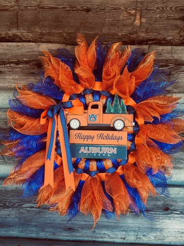 Auburn Tigers Deco Mesh Christmas Wreath