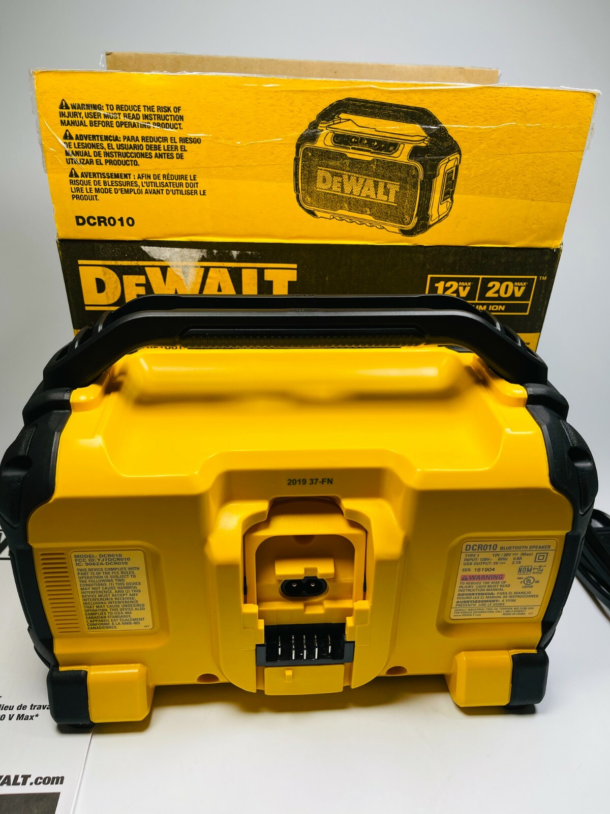 fm радио DEWALT 20V MAX Bluetooth 